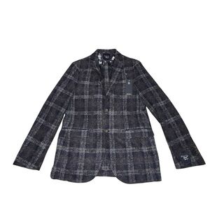 NWT Original Penguin "Orlan" Slim Fit Sport Coat in a textured grey plaid 36R